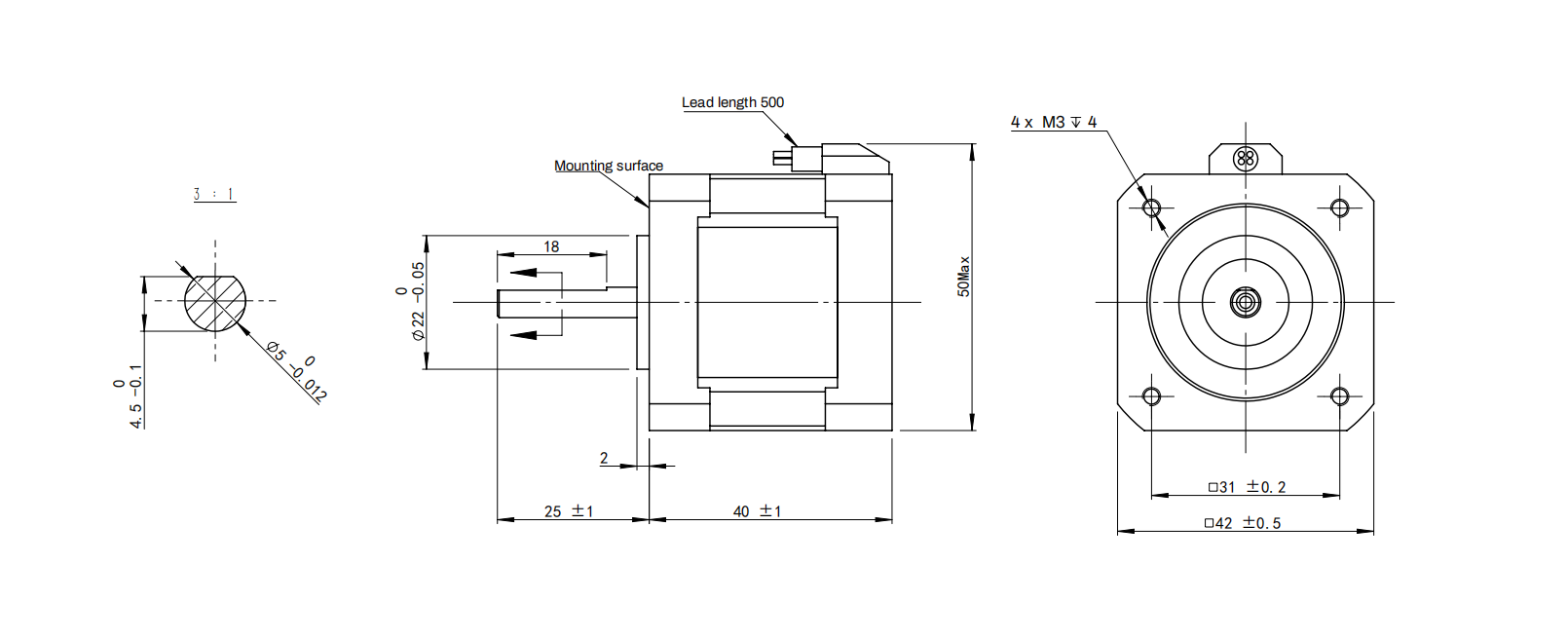 HK4240A Stepper Motor Dimensions